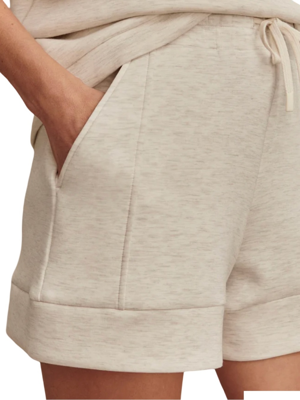 Varley Double Soft Atrium High Rise Short 4.5” Size Small Ivory Marl Size Small